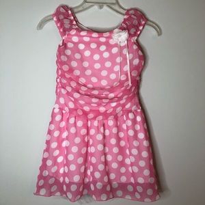 Pink&White Polka Dot Dress(small penmark)